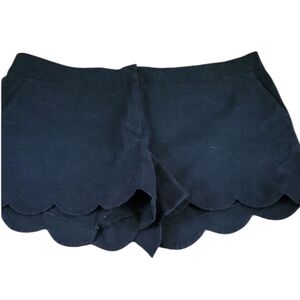 Crown & Ivy Navy Blue Scalloped Women Shorts